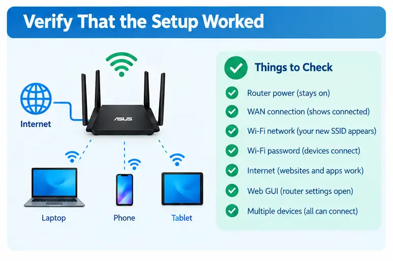 Verify That the ASUS Router Setup Worked